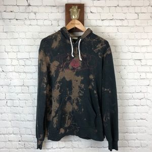 Bleached oversized sweater ROSES print